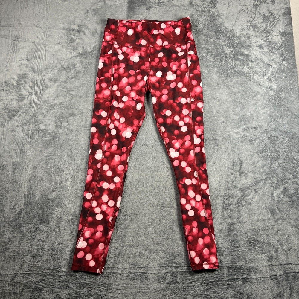 Avia Athletic Leggings Womens Medium (8-10) Multi Bokeh Dot Stretch Skinny Leg